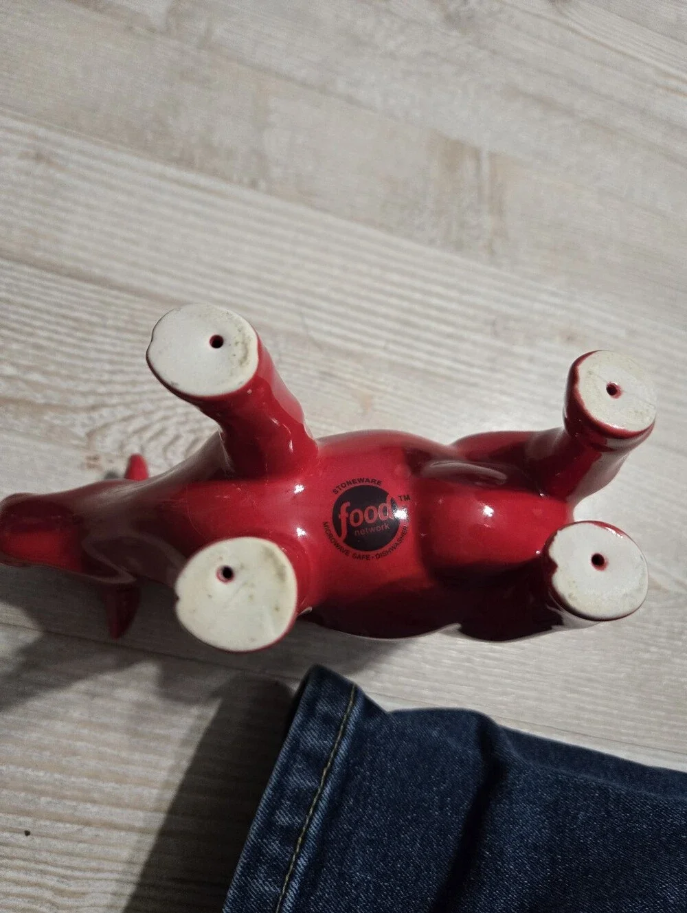 Food Network Red Stoneware Cow Creamer